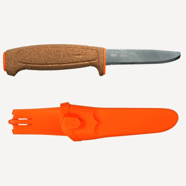 Нож туристический Floating Serrated (S), плавающий (hi-vis orange; нержавеющая сталь)